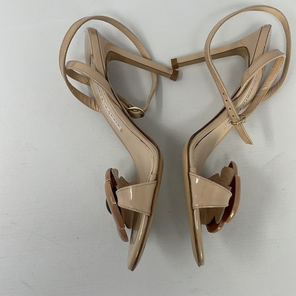 Roberto Festa Milano Flower Heels Sandals Leather Made in Italy Size 37 US 7 - Picture 5 of 10